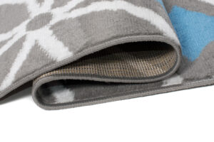 Alfombra Maya Gris Azul Geométrico Mosaico