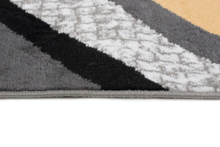 Alfombra Maya Gris Amarillo Geométrico Líneas