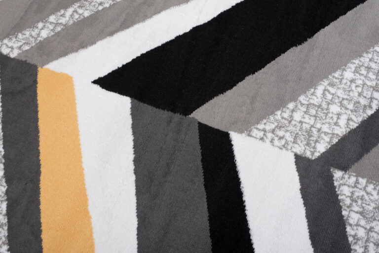 Alfombra Maya Gris Amarillo Geométrico Líneas