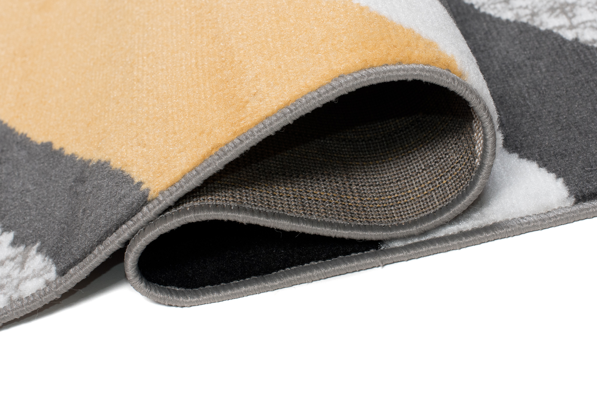 Alfombra Maya Gris Amarillo Geométrico Líneas