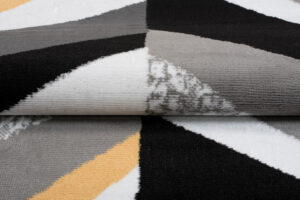 Alfombra Maya Gris Amarillo Geométrico Líneas