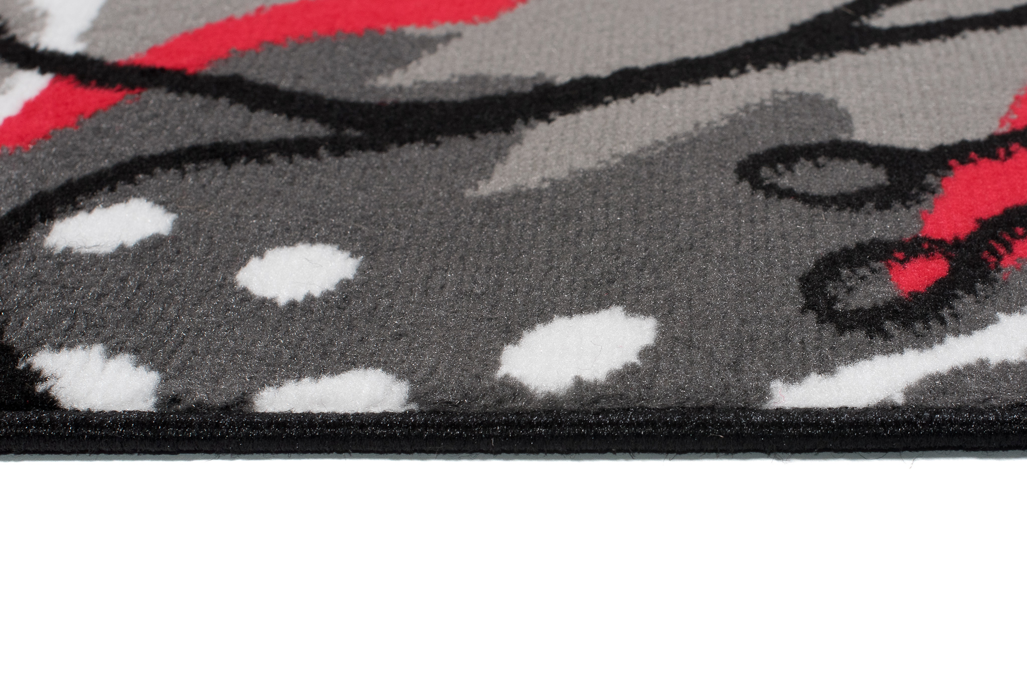 Alfombra Maya Gris Rojo Flores