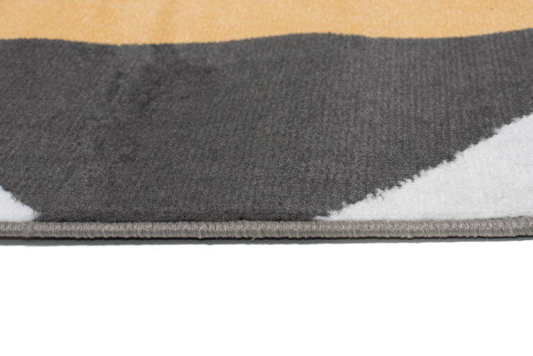 Alfombra Maya Gris Amarillo Trapecios Cuadrados