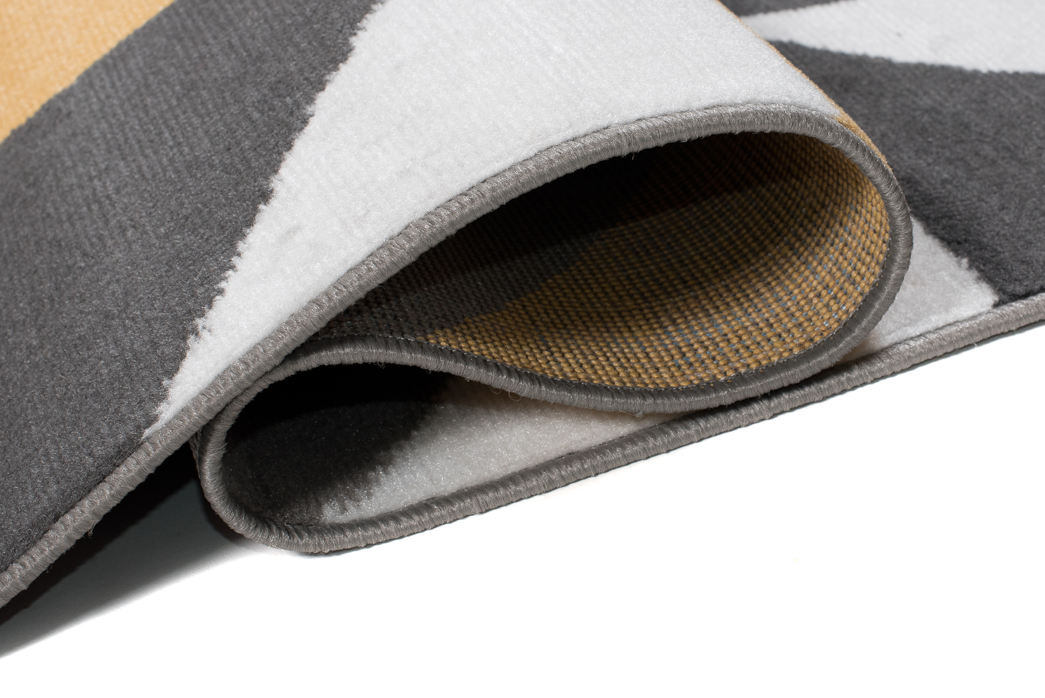 Alfombra Maya Gris Amarillo Trapecios Cuadrados