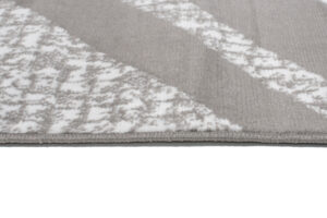 Alfombra Maya Gris Geométrico Líneas