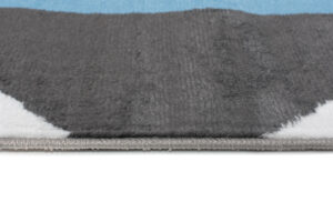 Alfombra Maya Gris Azul Trapecios Cuadrados