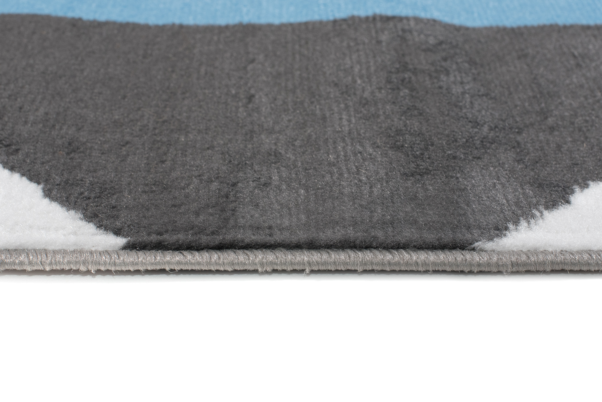 Alfombra Maya Gris Azul Trapecios Cuadrados