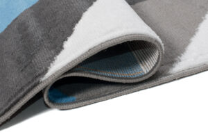 Alfombra Maya Gris Azul Trapecios Cuadrados