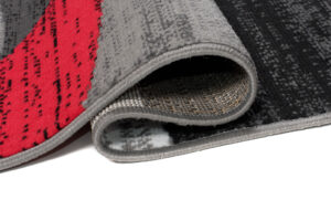 Alfombra Maya Gris Rojo Geométrico