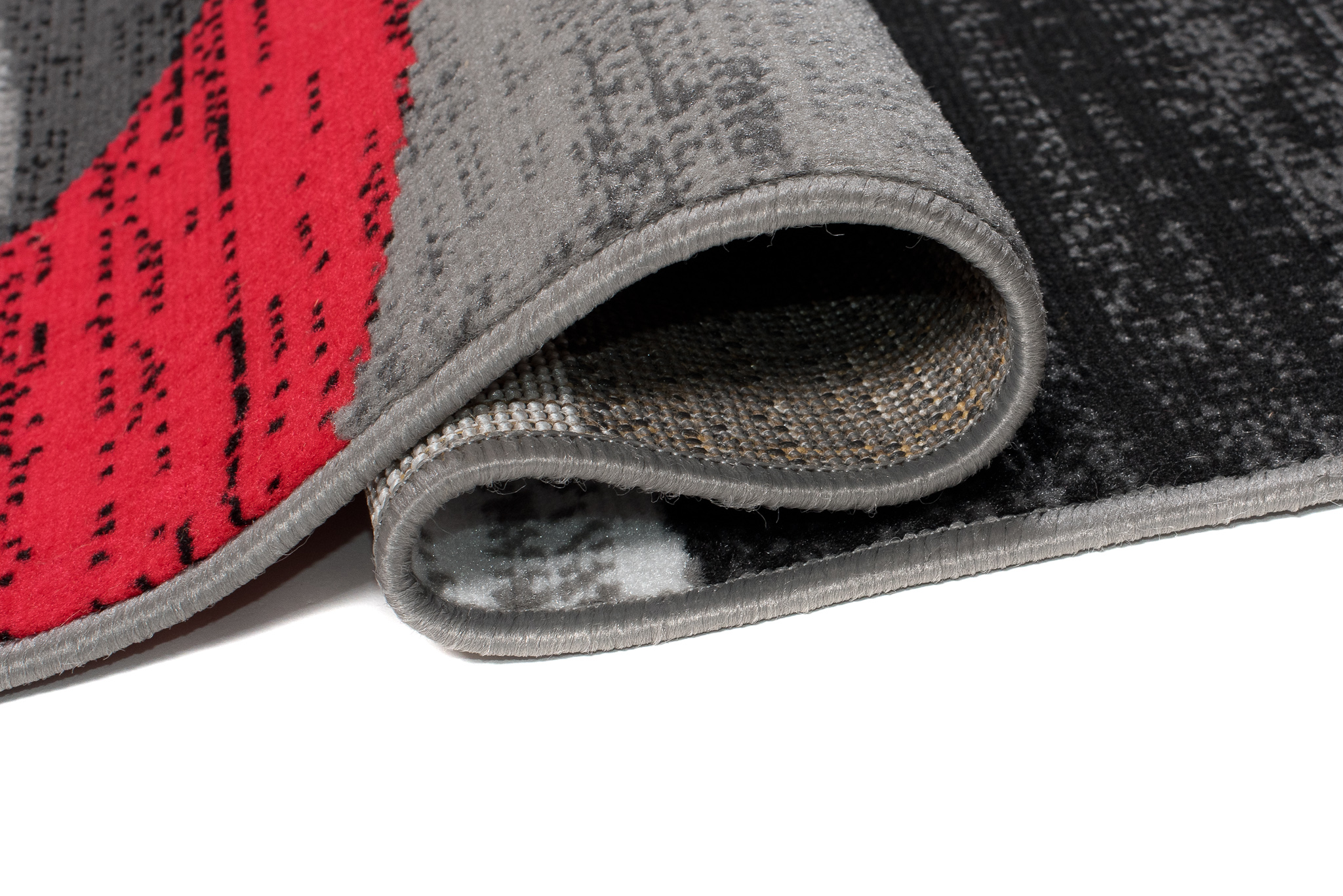 Alfombra Maya Gris Rojo Geométrico