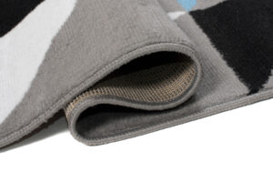 Alfombra Maya Gris Azul Triángulos