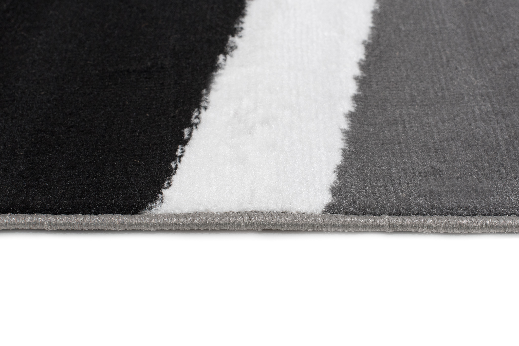 Alfombra Maya Gris Negro Abstracto Ondas