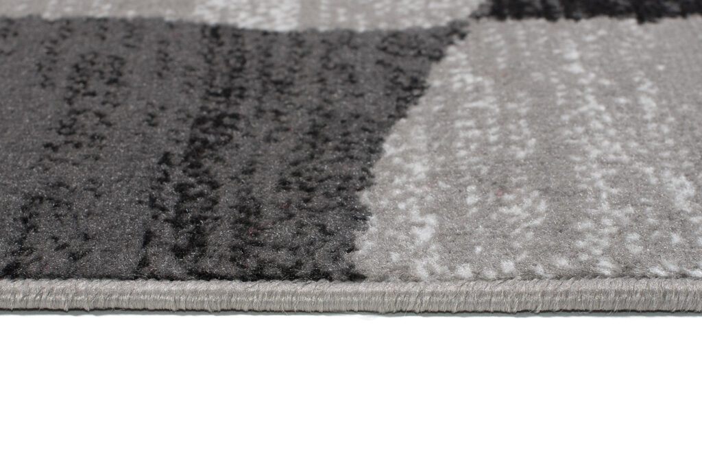 Alfombra Maya Gris Negro Geométrico