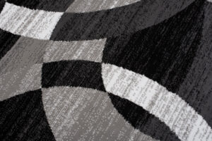 Alfombra Maya Gris Negro Geométrico