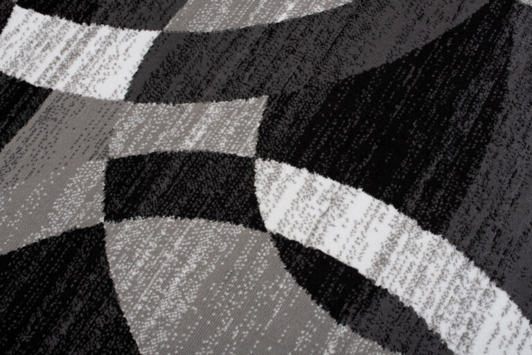 Alfombra Maya Gris Negro Geométrico