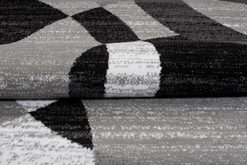 Alfombra Maya Gris Negro Geométrico
