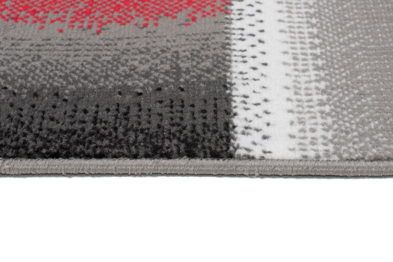 Alfombra Maya Gris Rojo Rectángulos