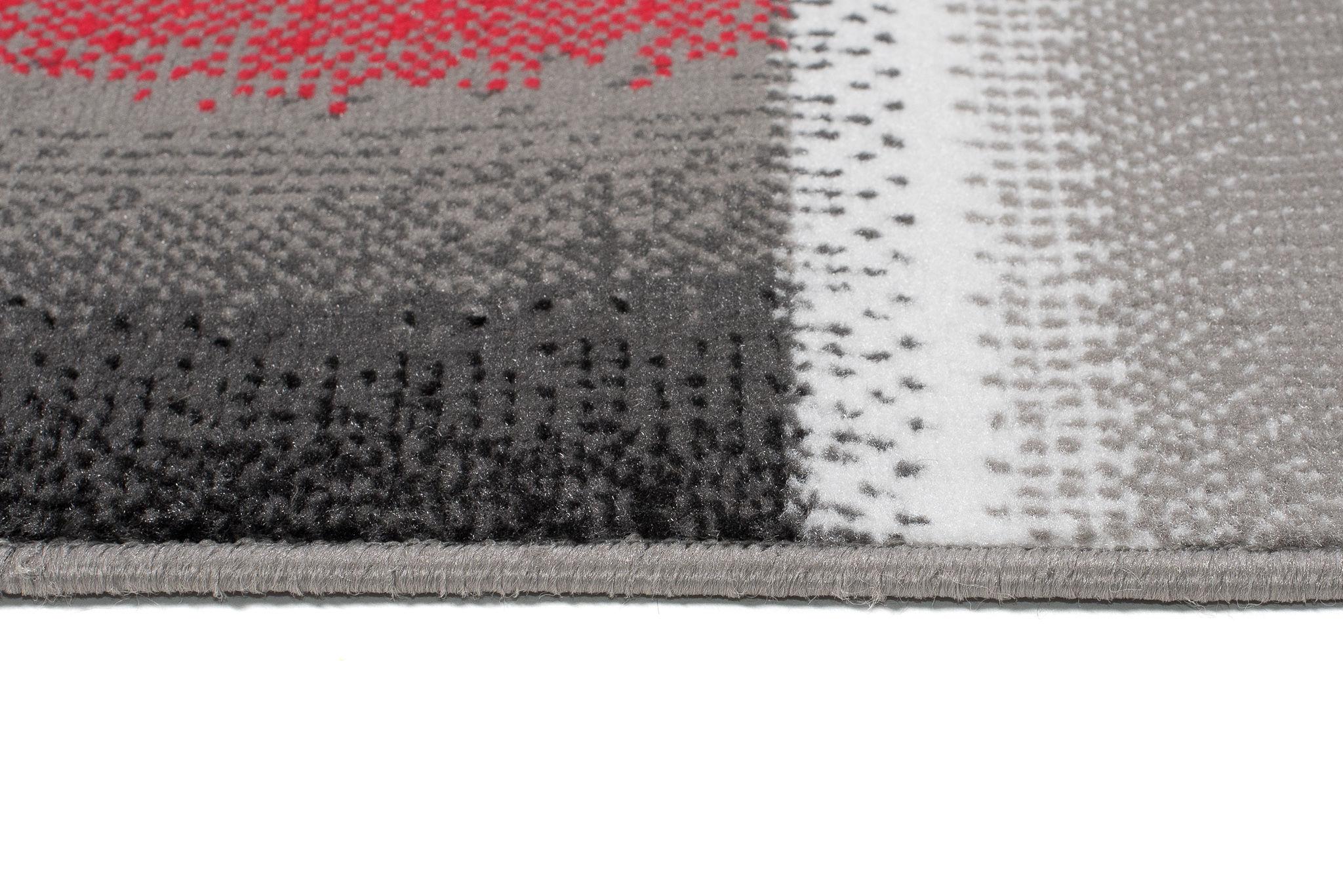 Alfombra Maya Gris Rojo Rectángulos