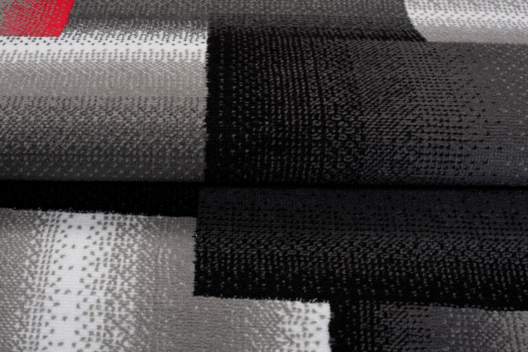 Alfombra Maya Gris Rojo Rectángulos