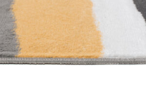 Alfombra Maya Gris Amarillo Abstracto Ondas