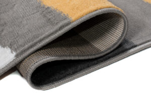 Alfombra Maya Gris Amarillo Abstracto Ondas