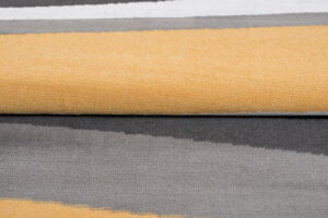 Alfombra Maya Gris Amarillo Abstracto Ondas