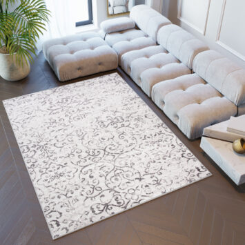Alfombra Sky Gris Vintage Floral Ornamental