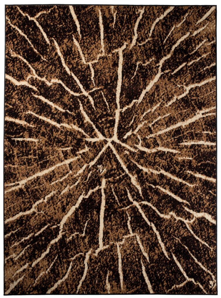 Alfombra Luxury Marrón Negro Madera Líneas