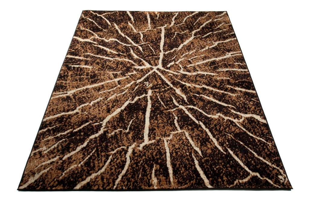 Alfombra Luxury Marrón Negro Madera Líneas