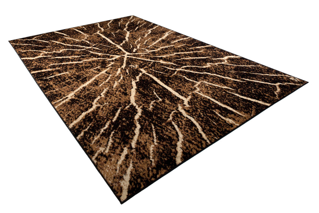Alfombra Luxury Marrón Negro Madera Líneas
