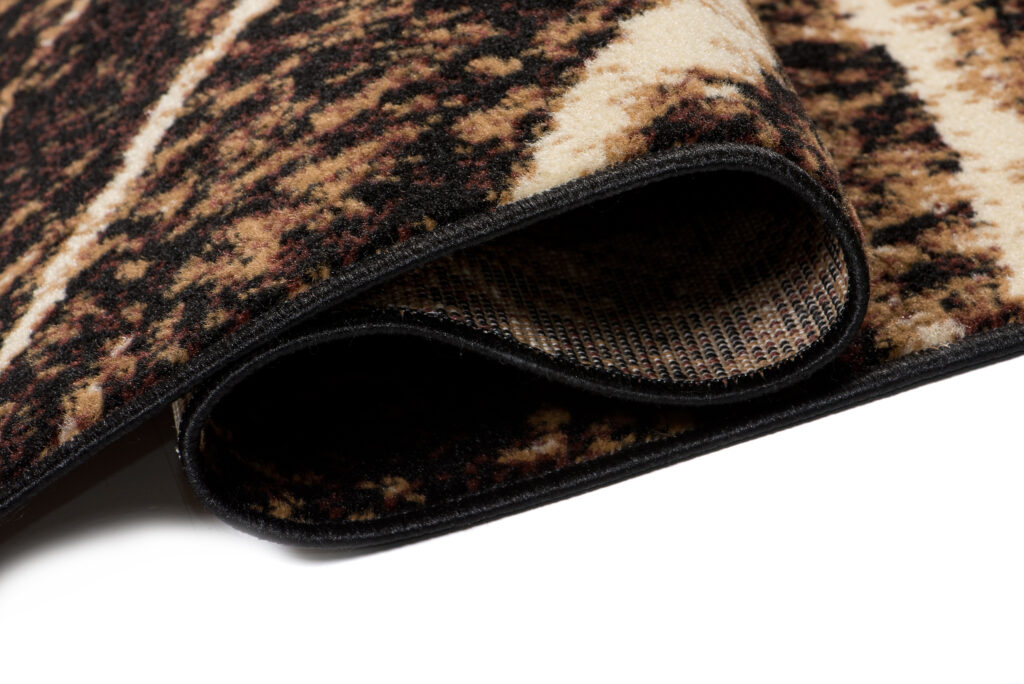 Alfombra Luxury Marrón Negro Madera Líneas