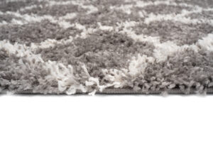 Alfombra Boho con Borlas Gris Trellis Shaggy