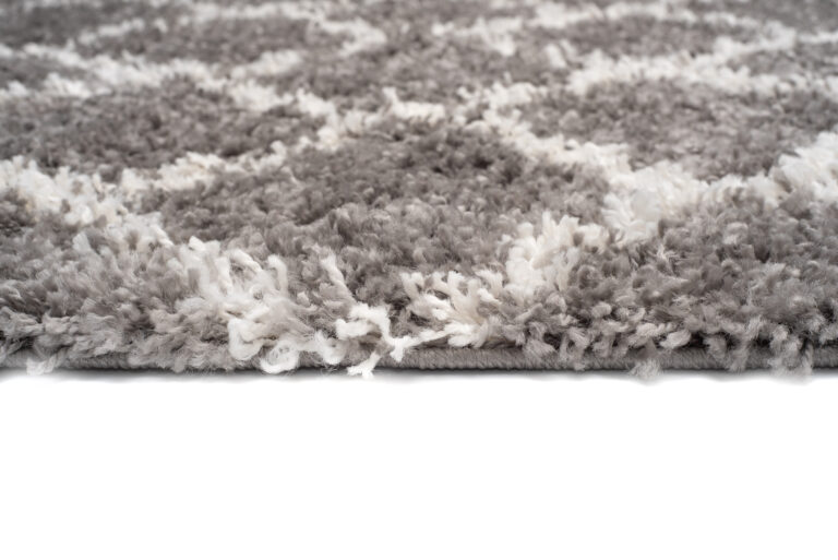 Alfombra Boho con Borlas Gris Trellis Shaggy