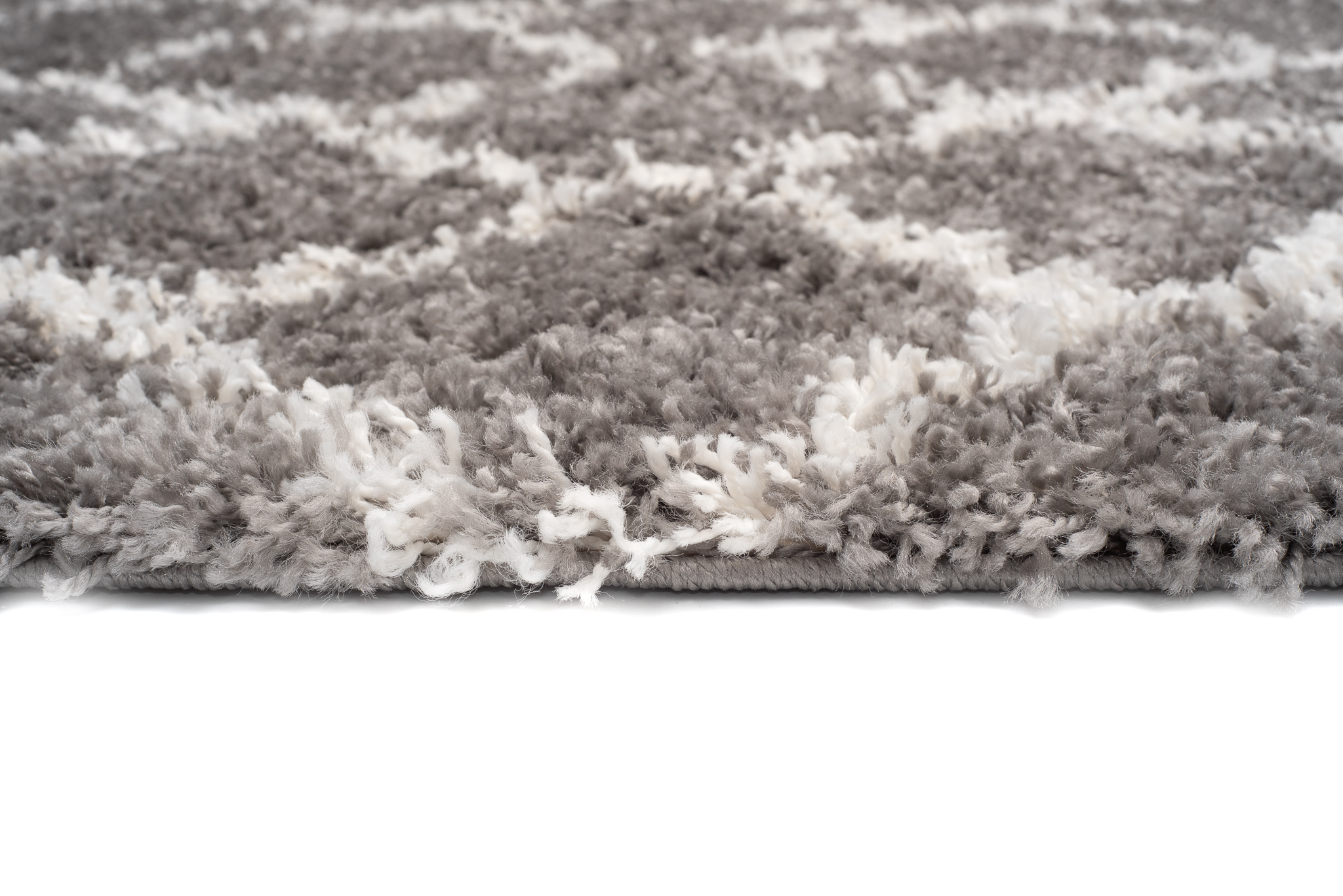 Alfombra Boho con Borlas Gris Trellis Shaggy