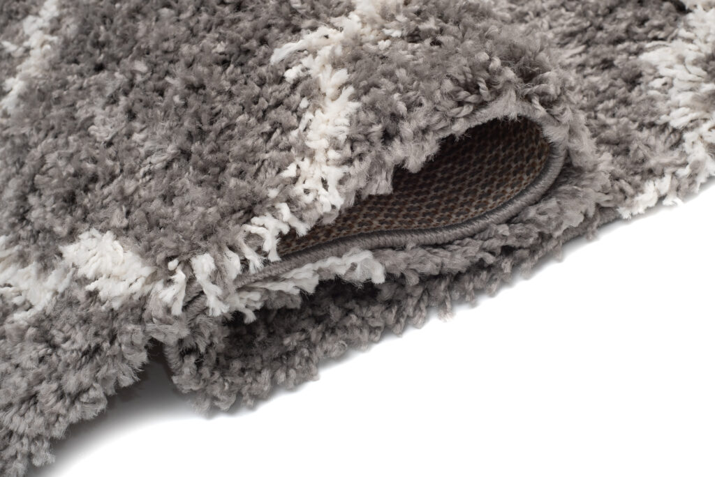 Alfombra Boho con Borlas Gris Trellis Shaggy