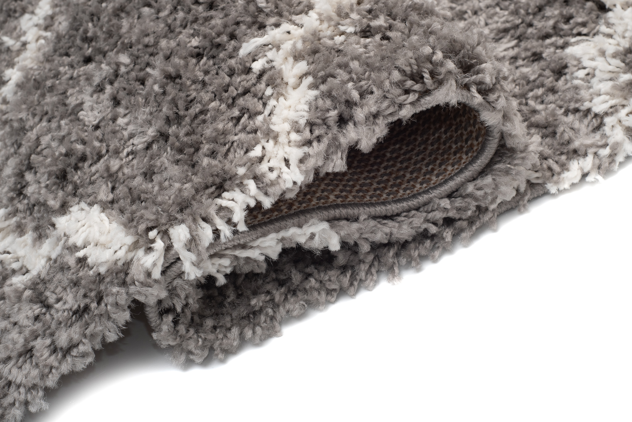 Alfombra Boho con Borlas Gris Trellis Shaggy