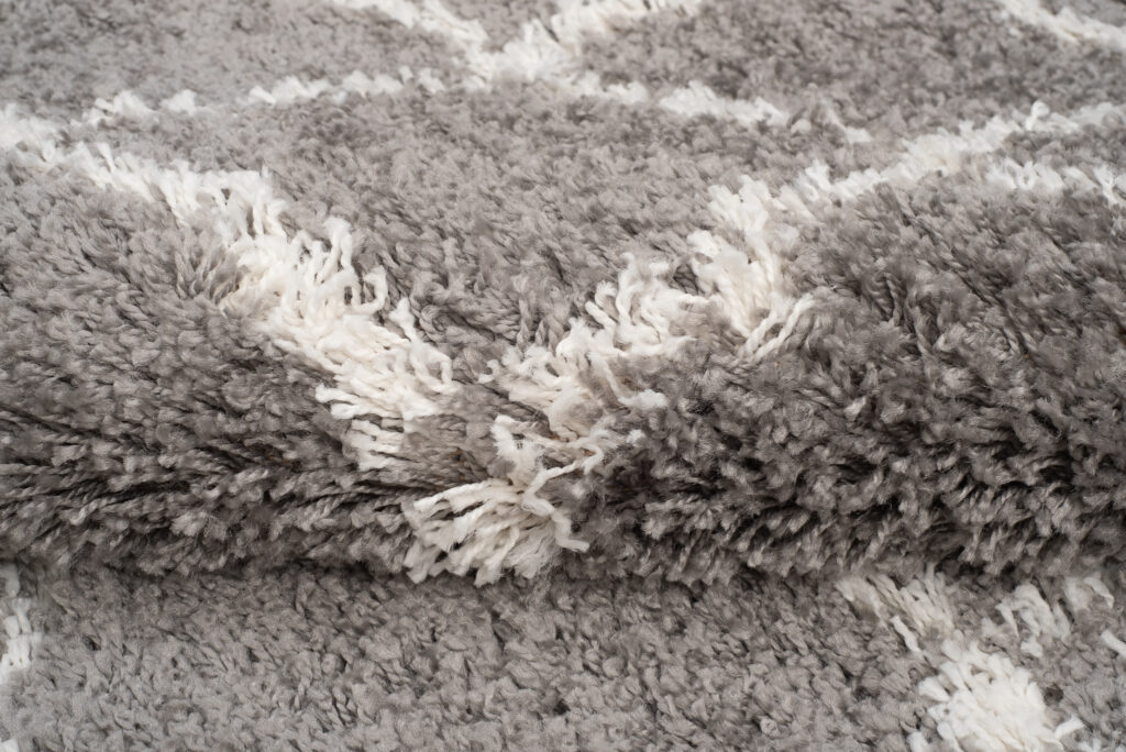 Alfombra Boho con Borlas Gris Trellis Shaggy