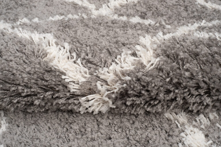 Alfombra Boho con Borlas Gris Trellis Shaggy