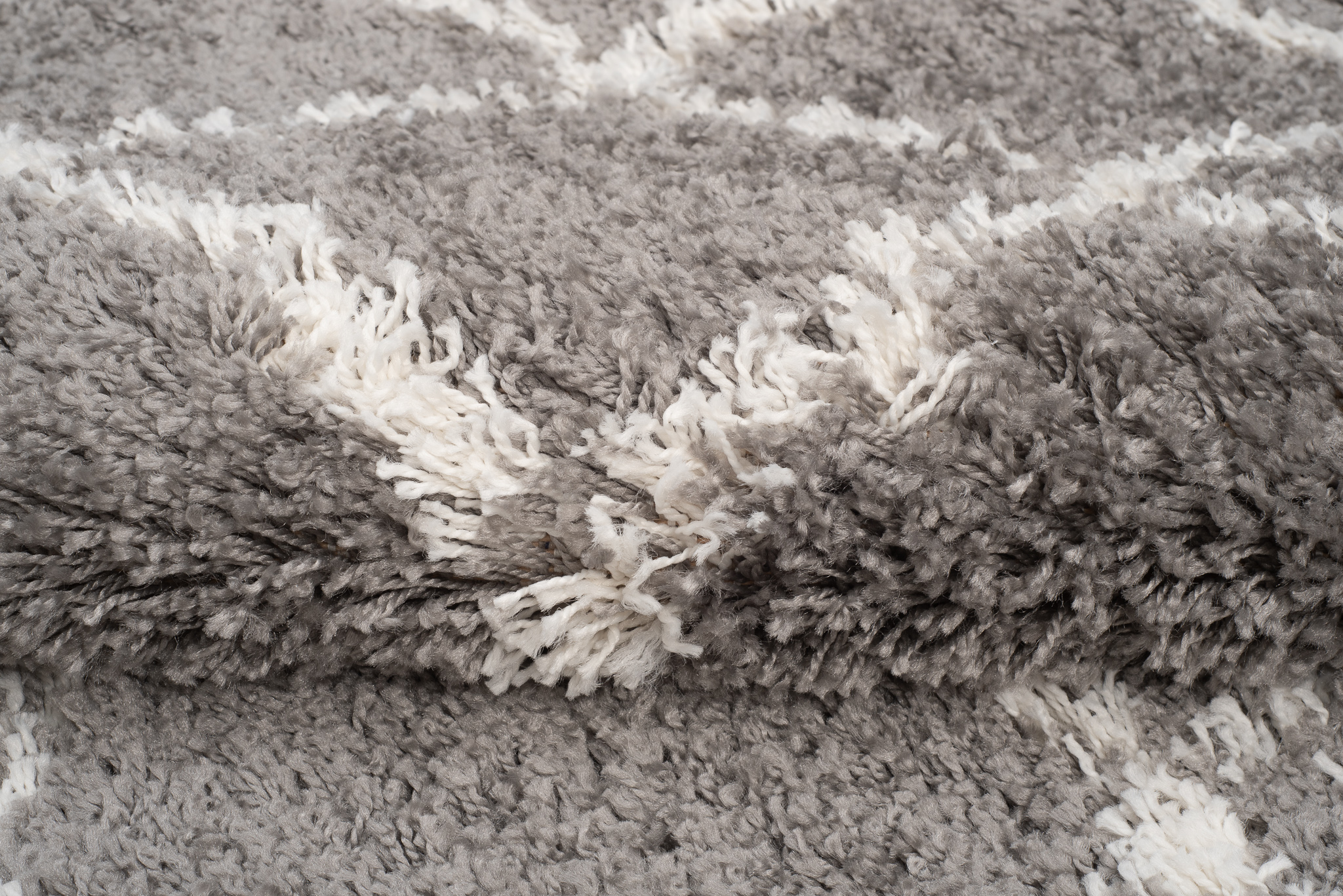 Alfombra Boho con Borlas Gris Trellis Shaggy