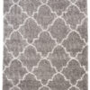 Alfombra Boho con Borlas Gris Trébol Marroquí