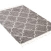 Alfombra Boho con Borlas Gris Trébol Marroquí