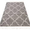 Alfombra Boho con Borlas Gris Trébol Marroquí