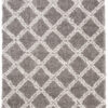 Alfombra Boho con Borlas Gris Enrejado Shaggy