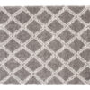 Alfombra Boho con Borlas Gris Enrejado Shaggy