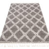 Alfombra Boho con Borlas Gris Enrejado Shaggy