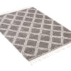 Alfombra Boho con Borlas Gris Enrejado Shaggy