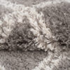 Alfombra Boho con Borlas Gris Enrejado Shaggy