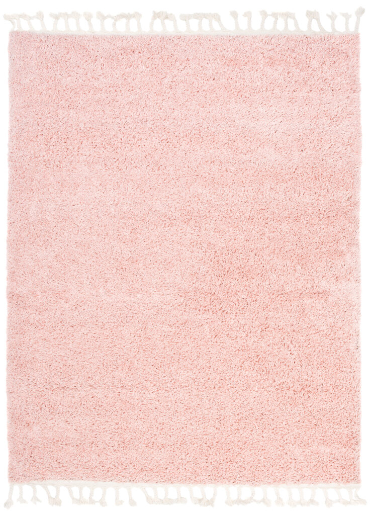 Alfombra Boho con Borlas Rosa Shaggy