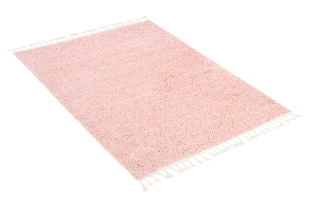 Alfombra Boho con Borlas Rosa Shaggy
