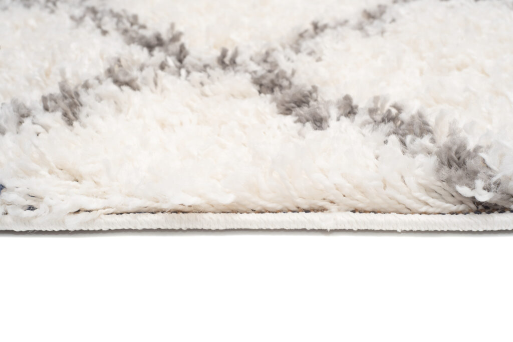 Alfombra Boho con Borlas Crema Trellis Shaggy